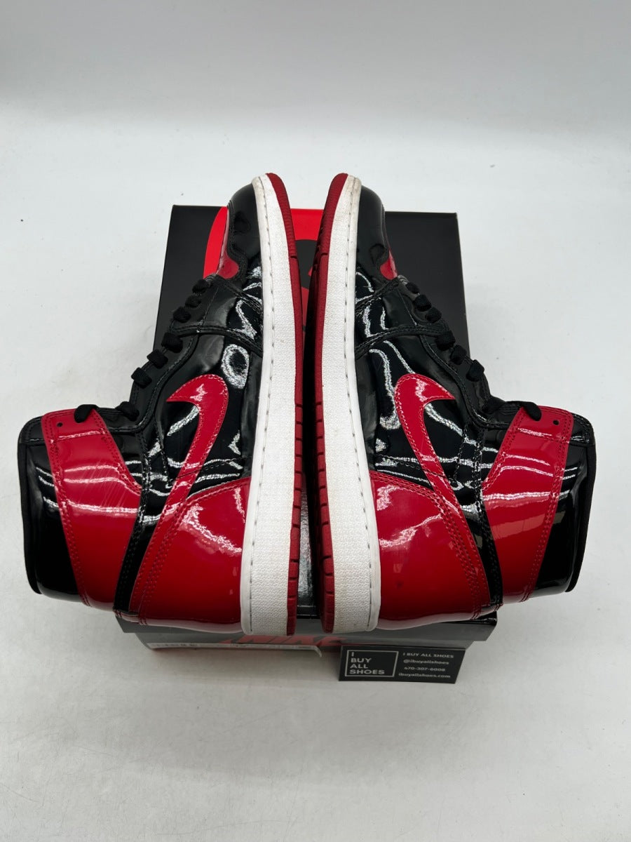 Jordan 1 Retro High OG Patent Bred 12 (Moderately Worn Pre-Owned) - Image 7
