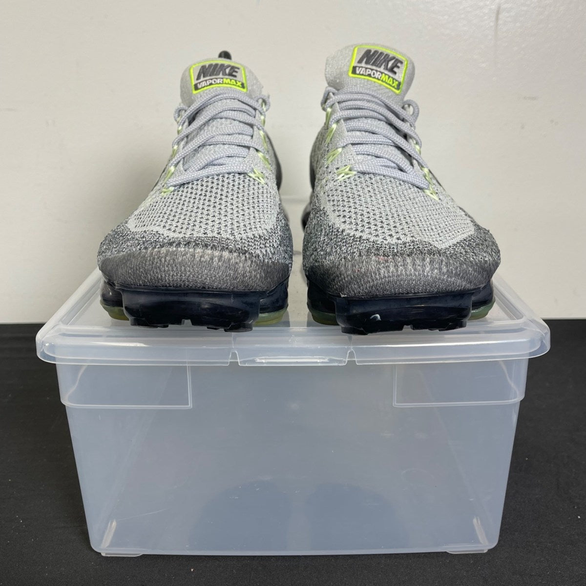 Nike Air VaporMax Grey Neon 9.5 (Moderately Worn Pre-Owned)NikePure Platinum/Anthracite-White-Dark Grey - Image 2