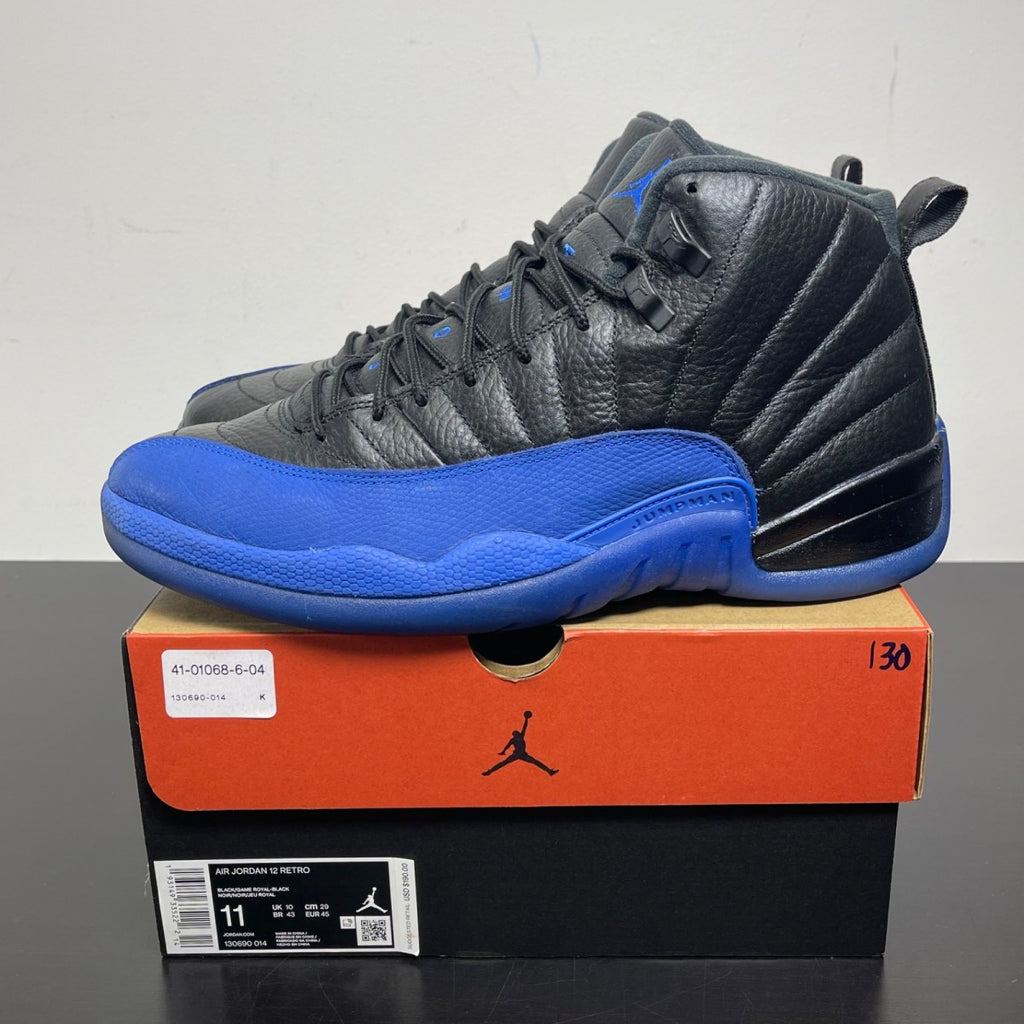Jordan 12 Retro Black Game Royal 11 (Moderately Worn Pre-Owned)JordanBlack/Game Royal-Black - Image 3