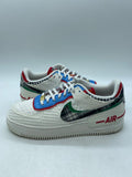 Nike Air Force 1 Low Shadow Sail Classic Green University Blue (Women's) 11W (Moderately Worn Pre-Owned)NikeSail/Classic Green/University Blue/Multicolor - Image 1