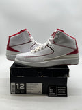 Jordan 2 Retro White Red (2014) 12 (Moderately Worn Pre-Owned) - Image 1