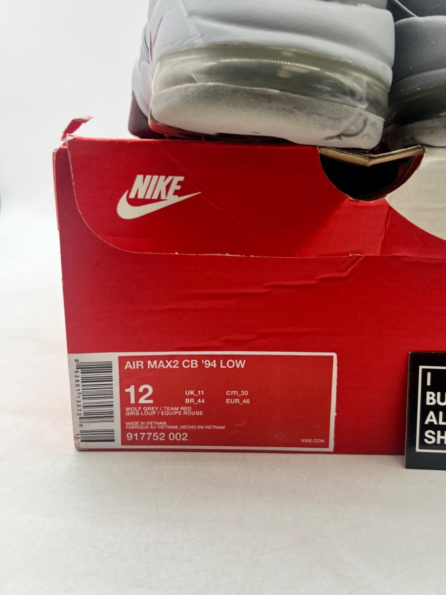 Nike Air Max 2 CB '94 Low Wolf Grey Team Red 12 (Lightly Worn Pre-Owned) - Image 6