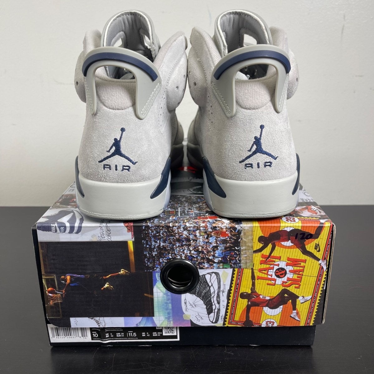 Jordan 6 Retro Georgetown (2022) 10 (Moderately Worn Pre-Owned)JordanMagnet/College Navy - Image 4