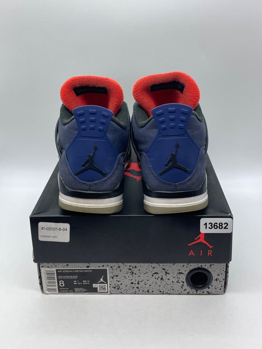 Jordan 4 Retro Winterized Loyal Blue 8 (Moderately Worn Pre-Owned)JordanLoyal Blue/White-Habanero Red-Black - Image 3