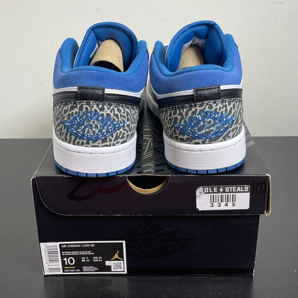 Jordan 1 Low SE True Blue 10 (Moderately Worn Pre-Owned)JordanWhite/Grey-True Blue-Black - Image 4