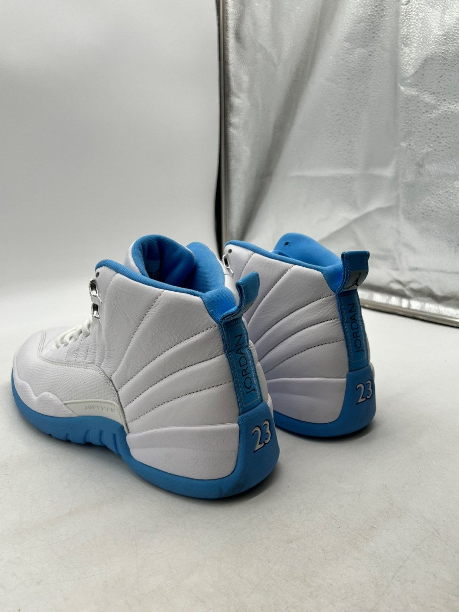Jordan 12 Retro Melo (2025) 11 (Moderately Worn Pre-Owned)JordanWhite/University Blue/Metallic Silver - Image 2