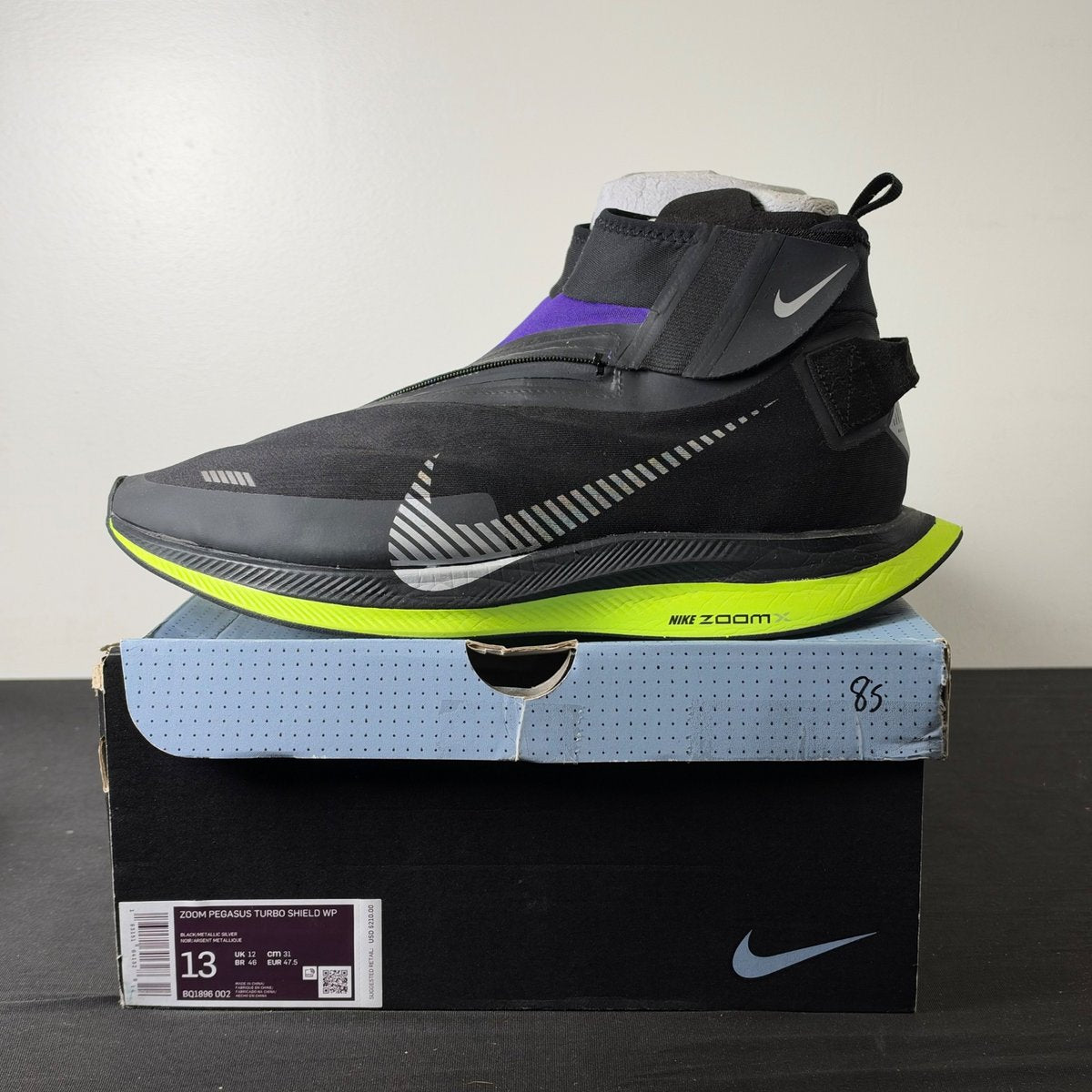 Nike Zoom Pegasus Turbo Shield Black/Voltage Purple (Size 13) - aux