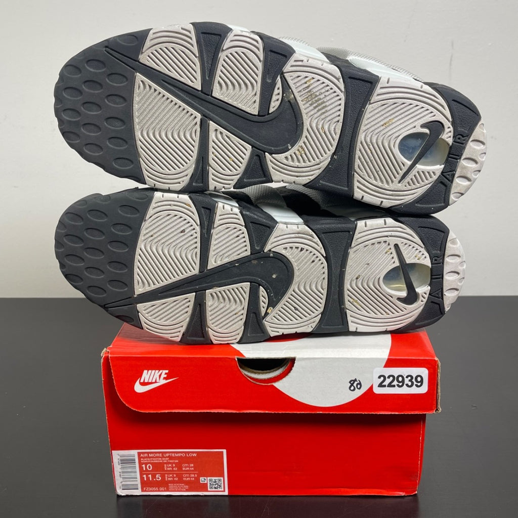 Nike Air More Uptempo Low Black Photon Dust 10 (Moderately Worn Pre-Owned)NikeBlack/Metallic Silver/Photon Dust - Image 5