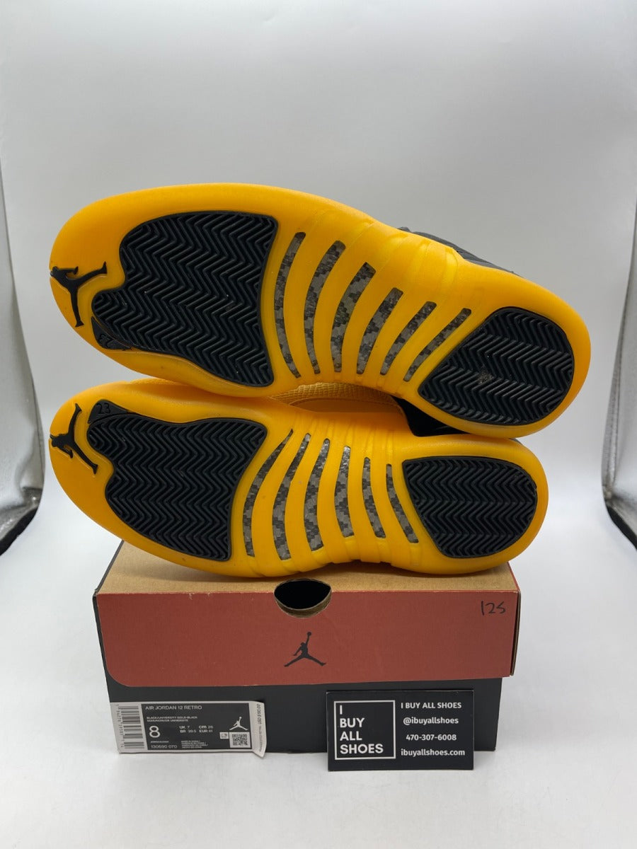 Jordan 12 Retro Black University Gold 8 (Moderately Worn Pre-Owned) - Image 7