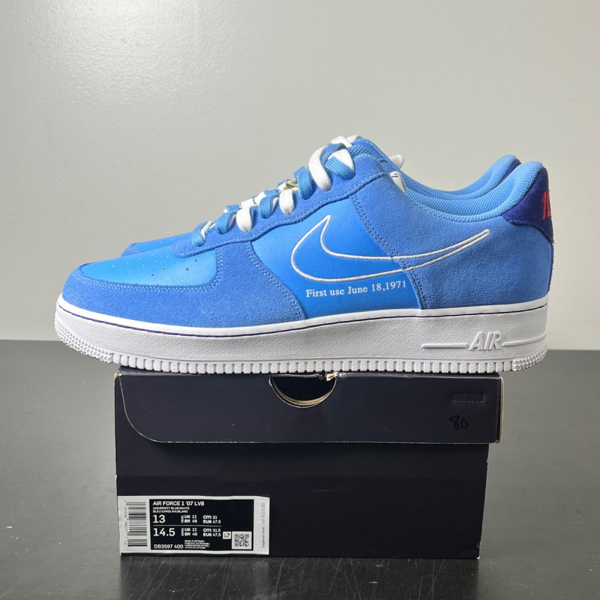 Nike Air Force 1 Low First Use University Blue 13 (Lightly Worn Pre-Owned)NikeUniversity Blue/White/Deep Royal Blue - Image 3