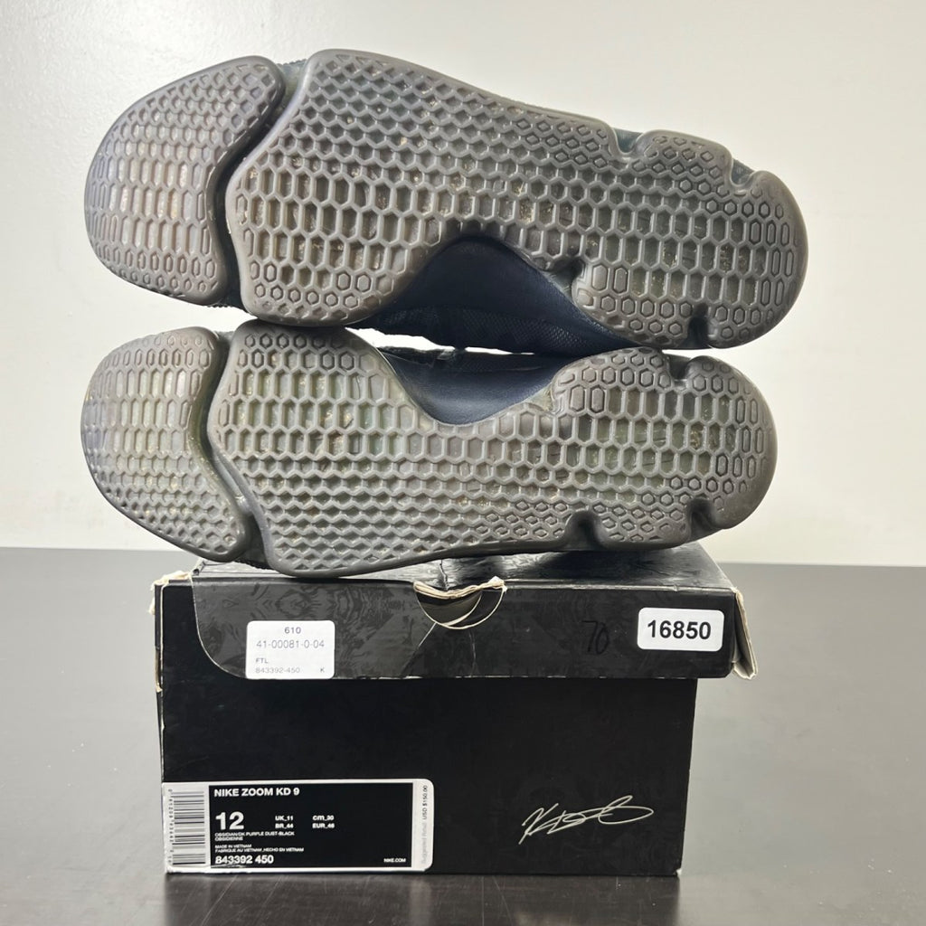 Nike KD 9 Court Ready 12 (Heavily Worn Pre-Owned)NikeObsidian/Dark Purple Dust-Black - Image 6