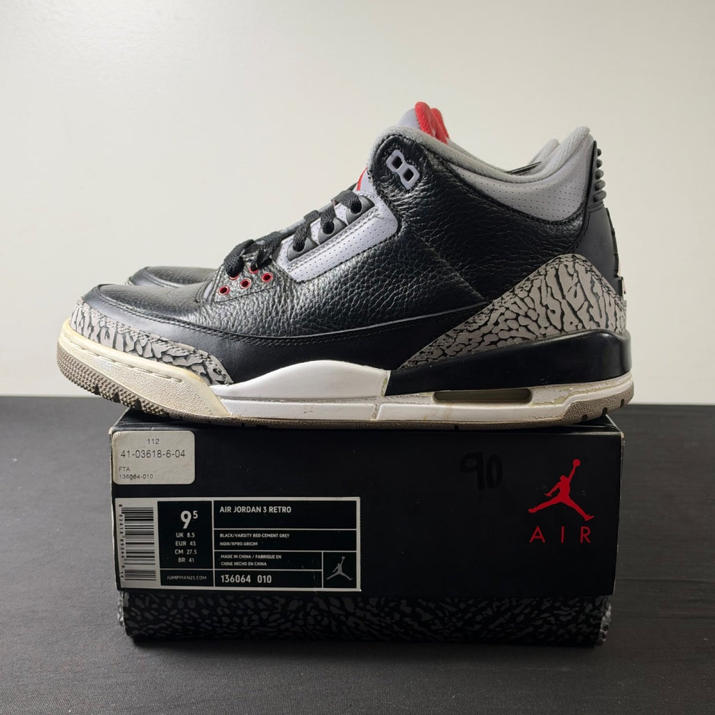 Jordan 3 Retro Black Cement (2011) (Size 9.5) - Image 3