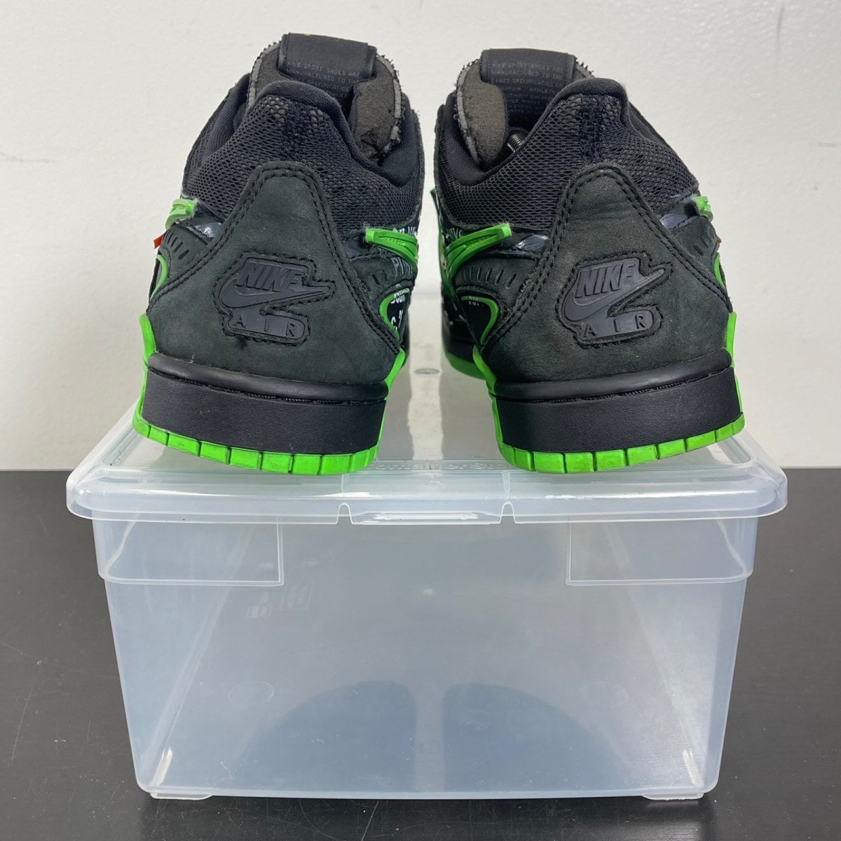 Nike Air Rubber Dunk Off-White Green Strike 12 (Moderately Worn Pre-Owned)NikeBlack/White-Green Strike - Image 4