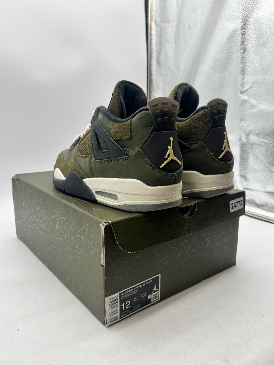Jordan 4 Retro SE Craft Medium Olive 12 (Lightly Worn Pre-Owned)JordanMedium Olive/Pale Vanilla/Khaki/Black/Sail - Image 4
