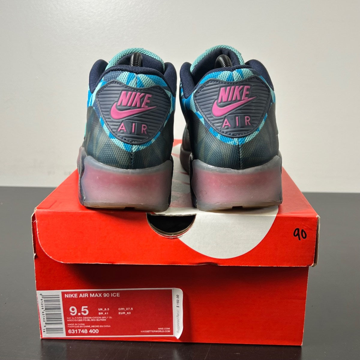 Nike Air Max 90 Ice New Slate 9.5 (Lightly Worn Pre-Owned)NikeNew Slate/Dark Obsidian/Barely Blue - Image 5