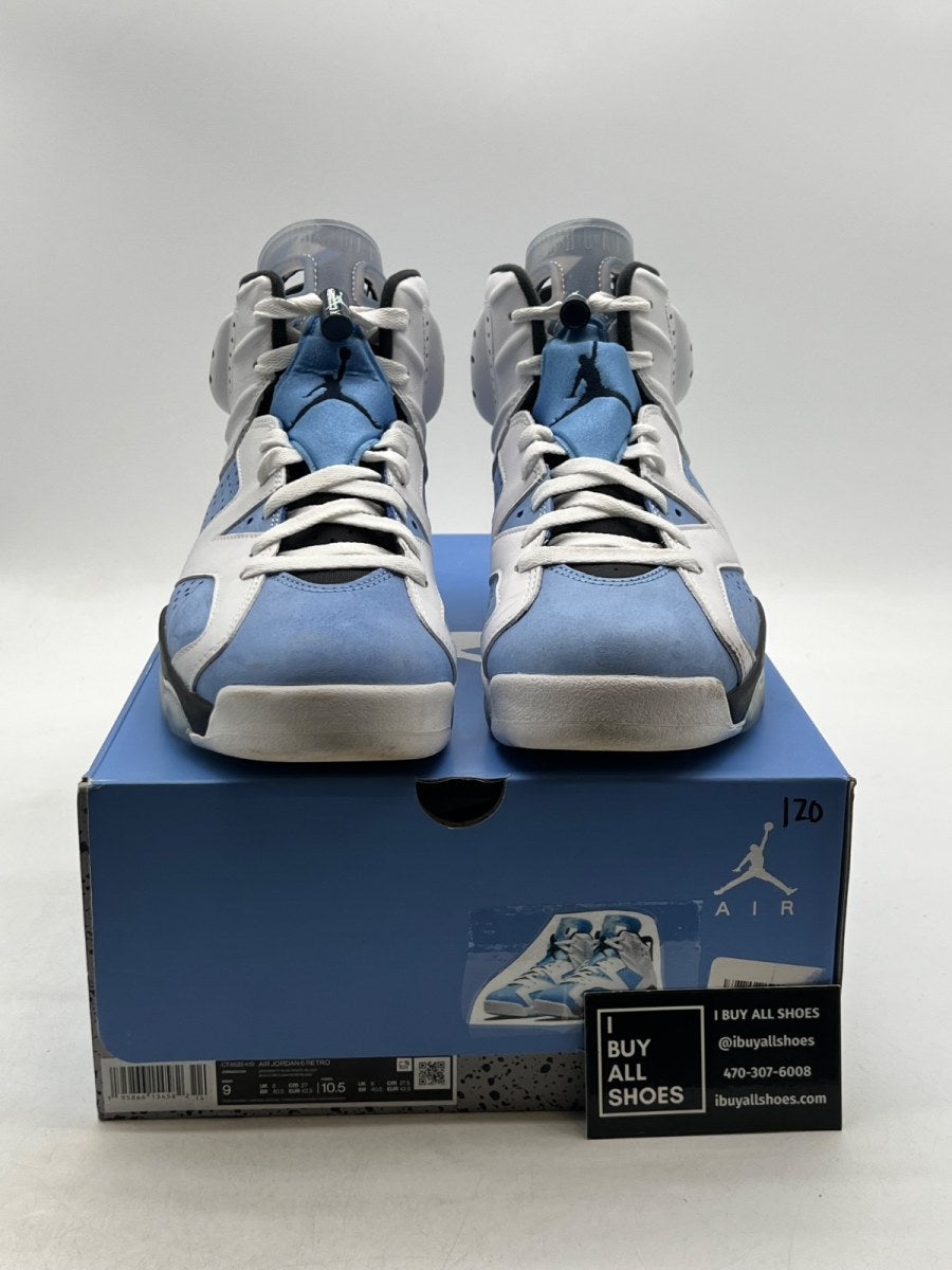 Jordan 6 Retro UNC White 9 (Lightly Worn Pre-Owned) - Image 2