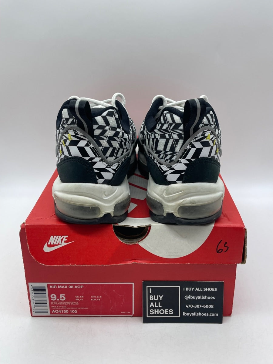 Nike Air Max 98 AOP Black 9.5 (Moderately Worn Pre-Owned) - Image 3