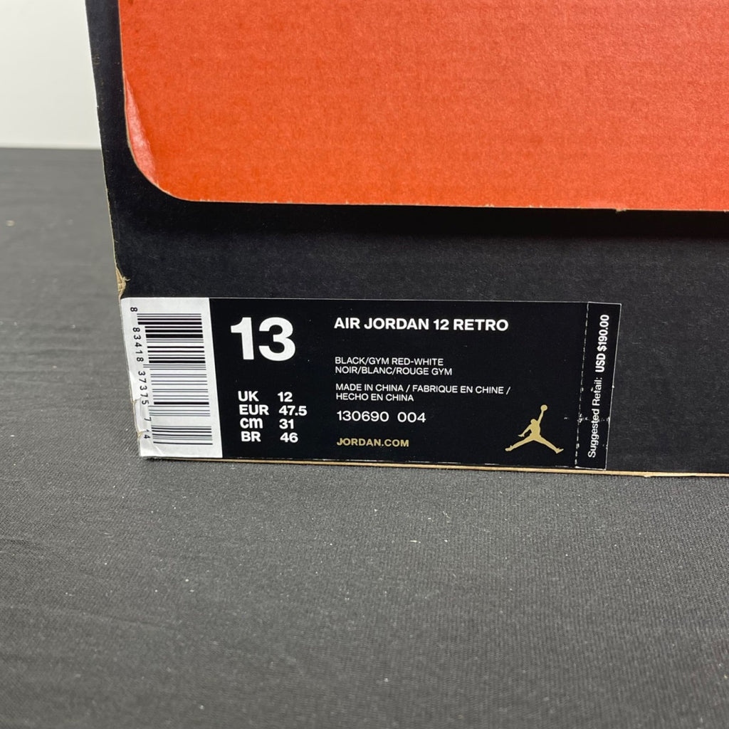 Jordan 12 Retro Nylon 13 (Moderately Worn Pre-Owned)JordanBlack/Gym Red-White - Image 7