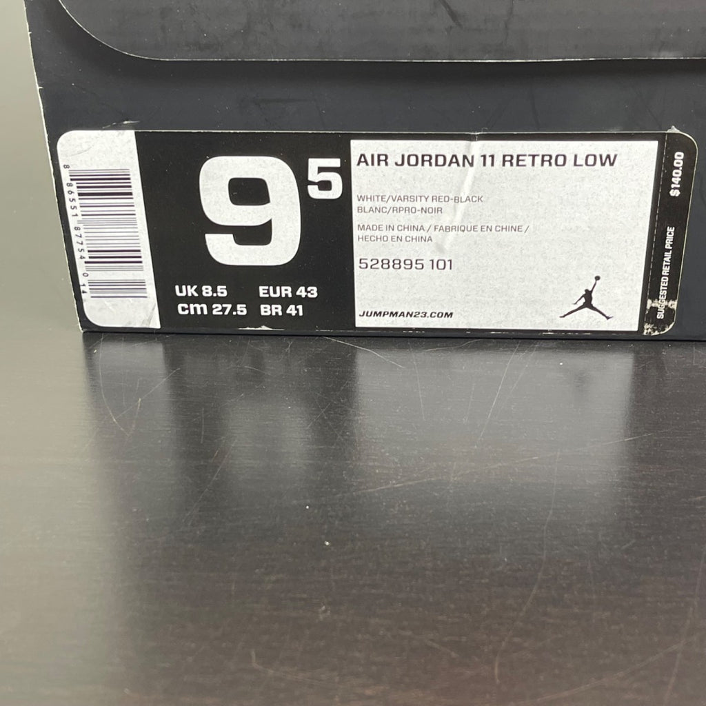 Jordan 11 Retro Low White Red (2012) 9.5 (Moderately Worn Pre-Owned)JordanWhite/Varsity Red-Black - Image 7