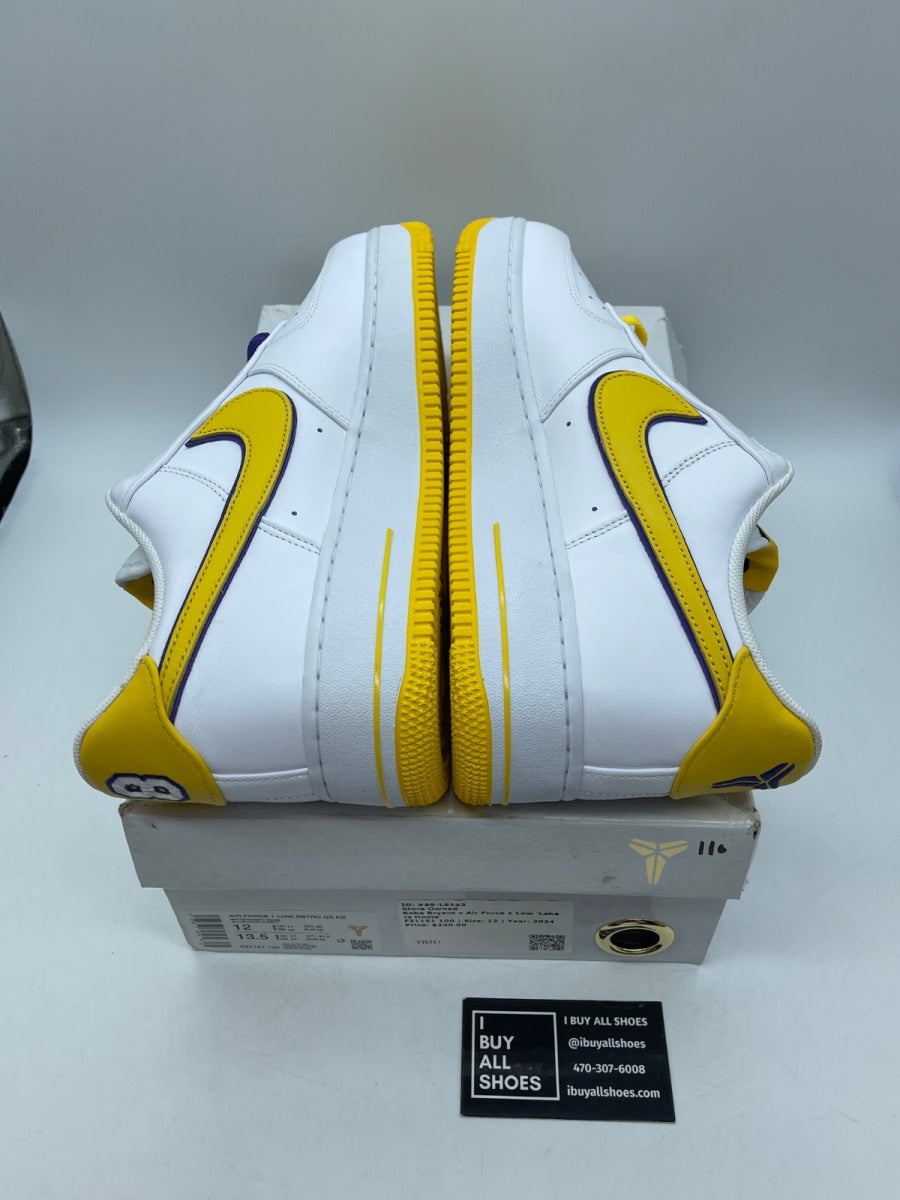 Nike Air Force 1 Low Retro QS Kobe Bryant Lakers Home 12 (Moderately Worn Pre-Owned) - Image 6