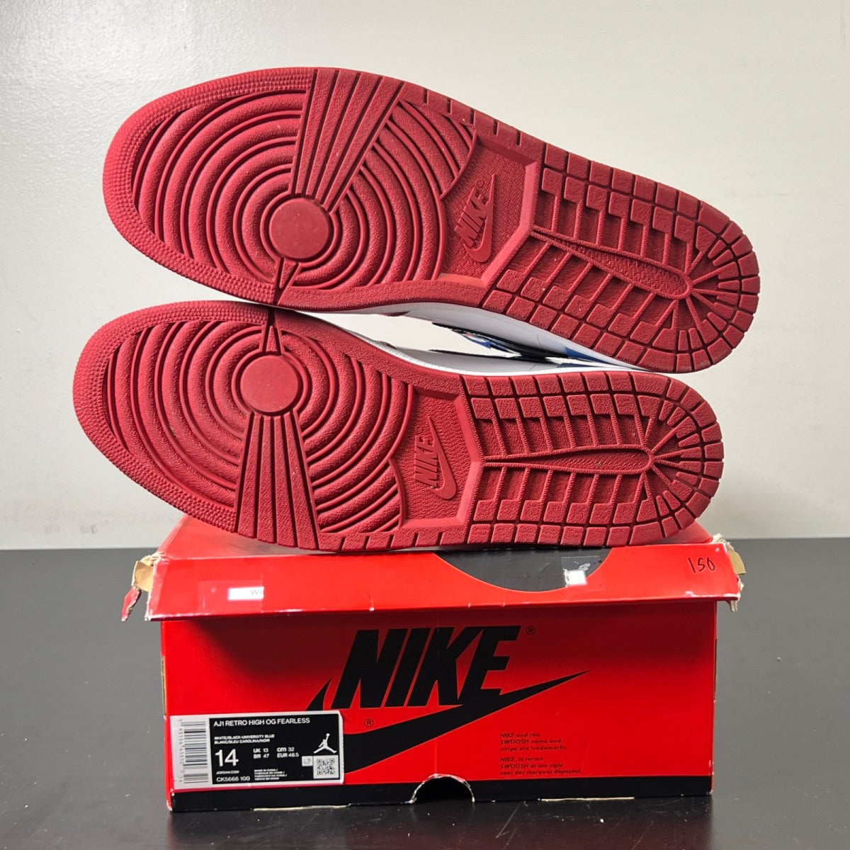 Jordan 1 Retro High Fearless UNC Chicago (Size 14) Moderately Worn - Image 6