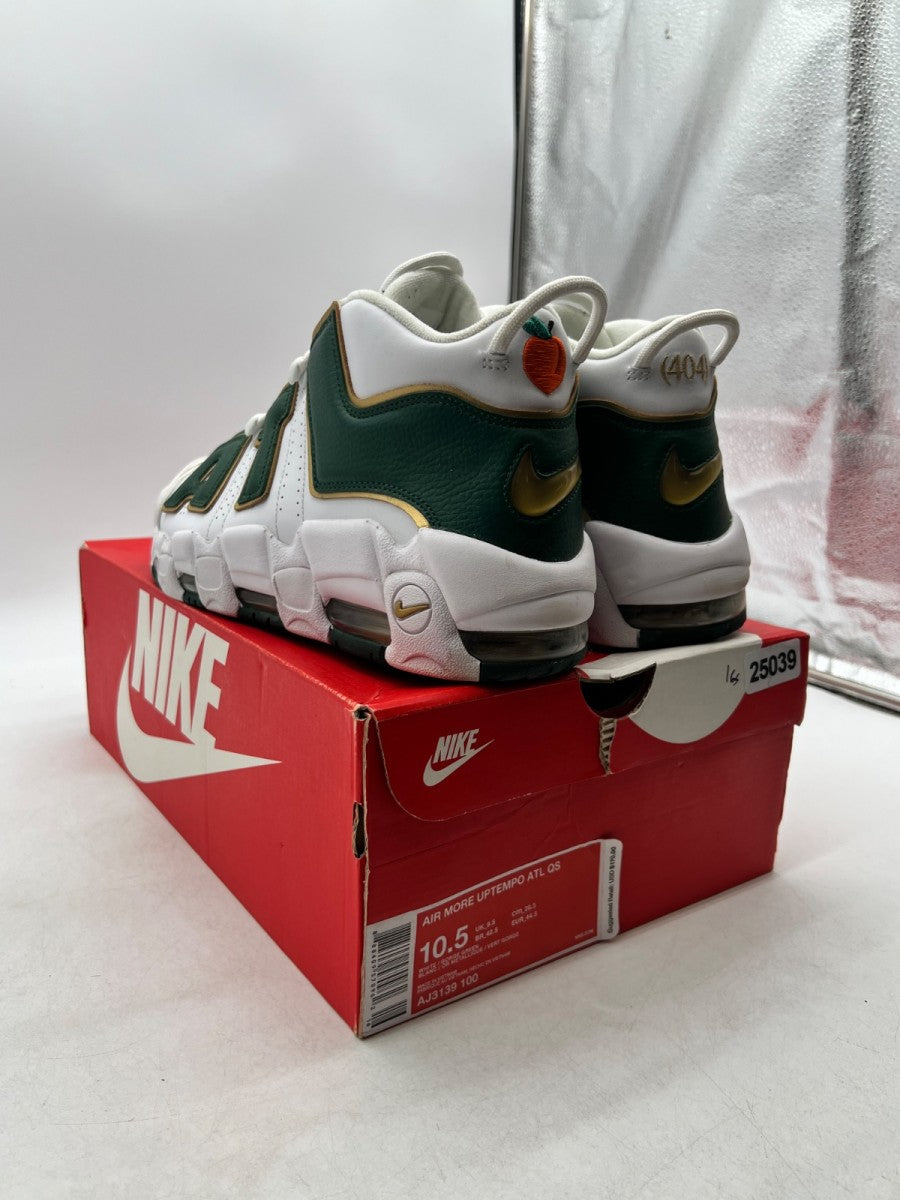 Nike Air More Uptempo Atlanta 10.5 (Lightly Worn Pre-Owned)NikeWhite/Gorge Green-Metallic Gold - Image 4