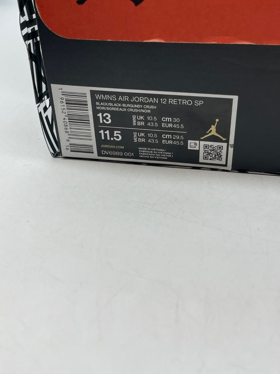 Jordan 12 Retro SP A Ma Maniére Black (Women's) 13W (Moderately Worn Pre-Owned)JordanBlack/Black-Burgundy Crush - Image 9