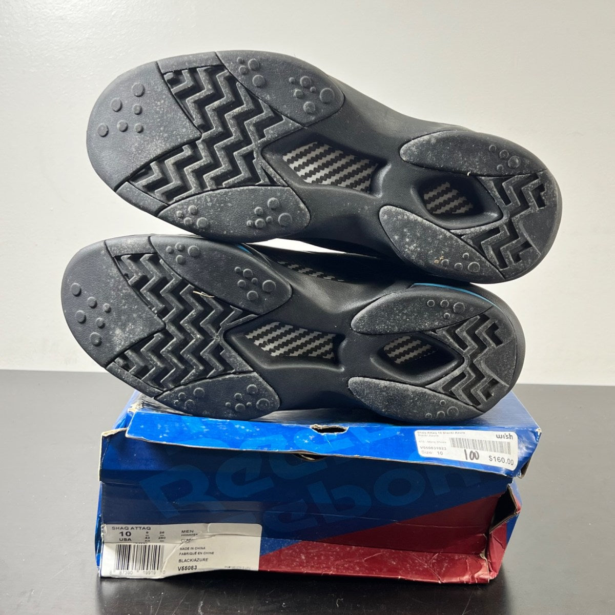 Reebok Shaq Attaq Azure Blue 10 (Lightly Worn Pre-Owned)ReebokBlack/Azure-White - Image 6