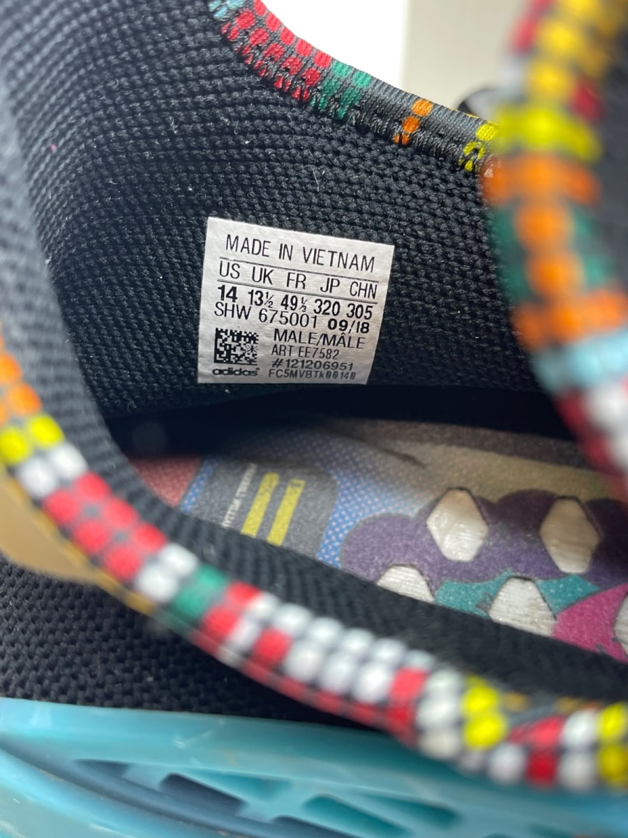 adidas NMD Hu Pharrell Inspiration Pack Black 14 (Moderately Worn Pre-Owned)adidasCore Black/Clear Blue/College Orange - Image 8