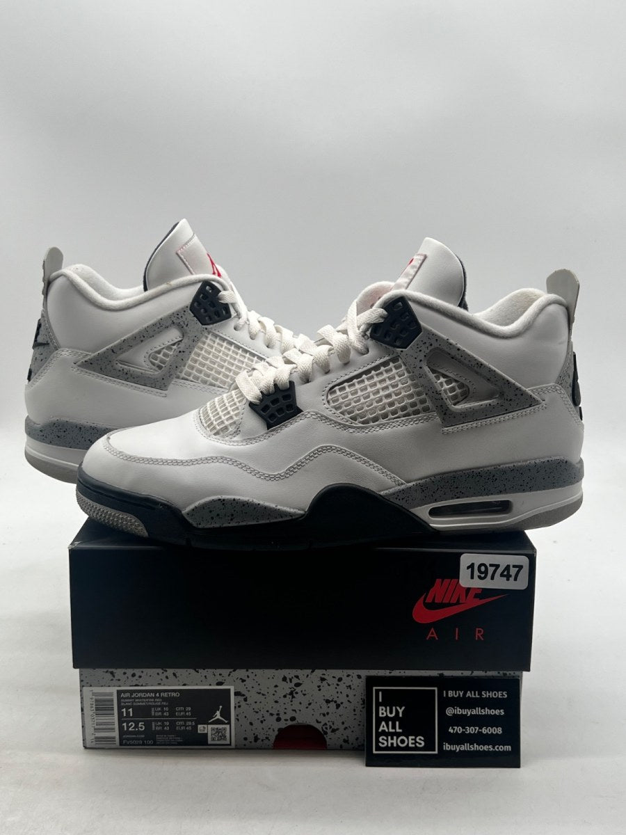 Jordan 4 Retro White Cement (2025) 11 (Lightly Worn Pre-Owned) - Image 1