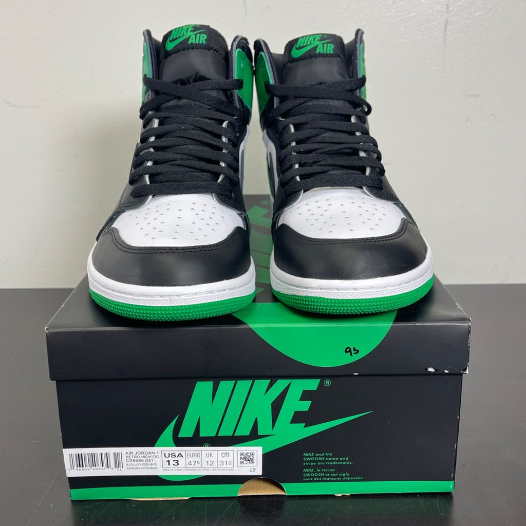 Jordan 1 Retro High OG Lucky Green 13 (Moderately Worn Pre-Owned)JordanBlack/Lucky Green-White - Image 2