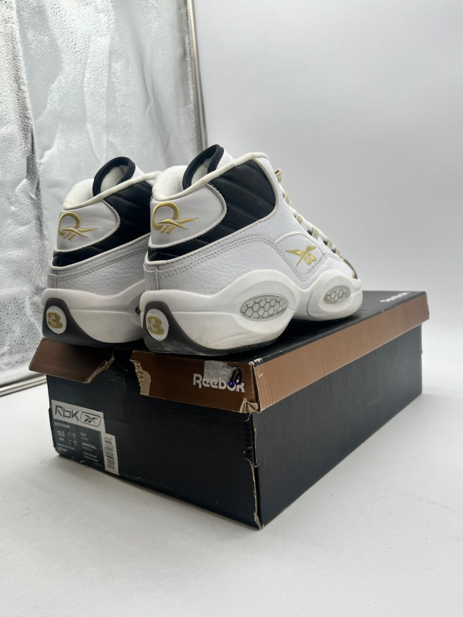 Reebok Question Mid Black Toe 10.5 (Moderately Worn Pre-Owned) - Image 3