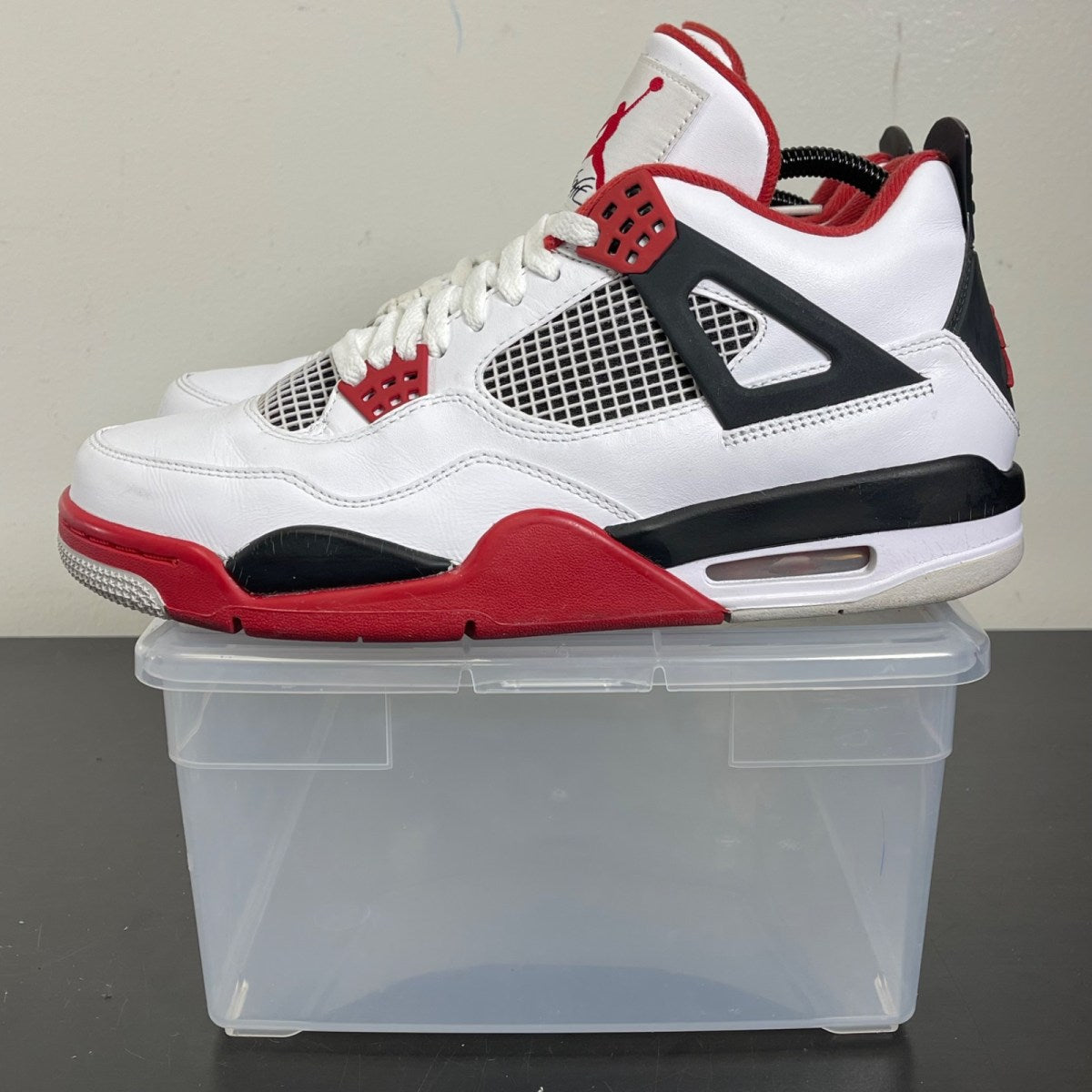 Jordan 4 Retro Fire Red (2012) 10 (Moderately Worn Pre-Owned)JordanWhite/Varsity Red-Black - Image 3