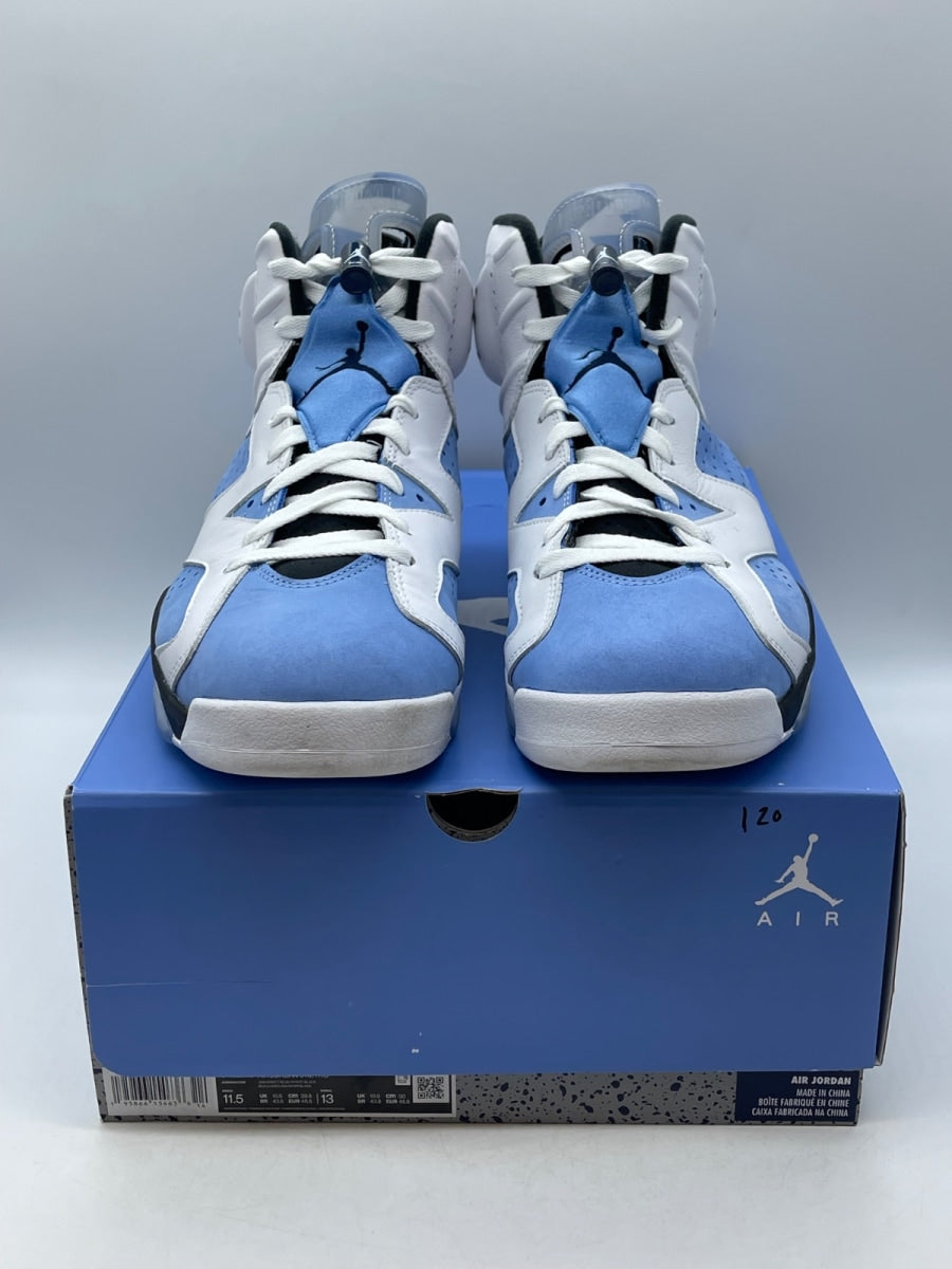 Jordan 6 Retro UNC White 11.5 (Moderately Worn Pre-Owned)JordanUniversity Blue/White/College Navy/Black - Image 2