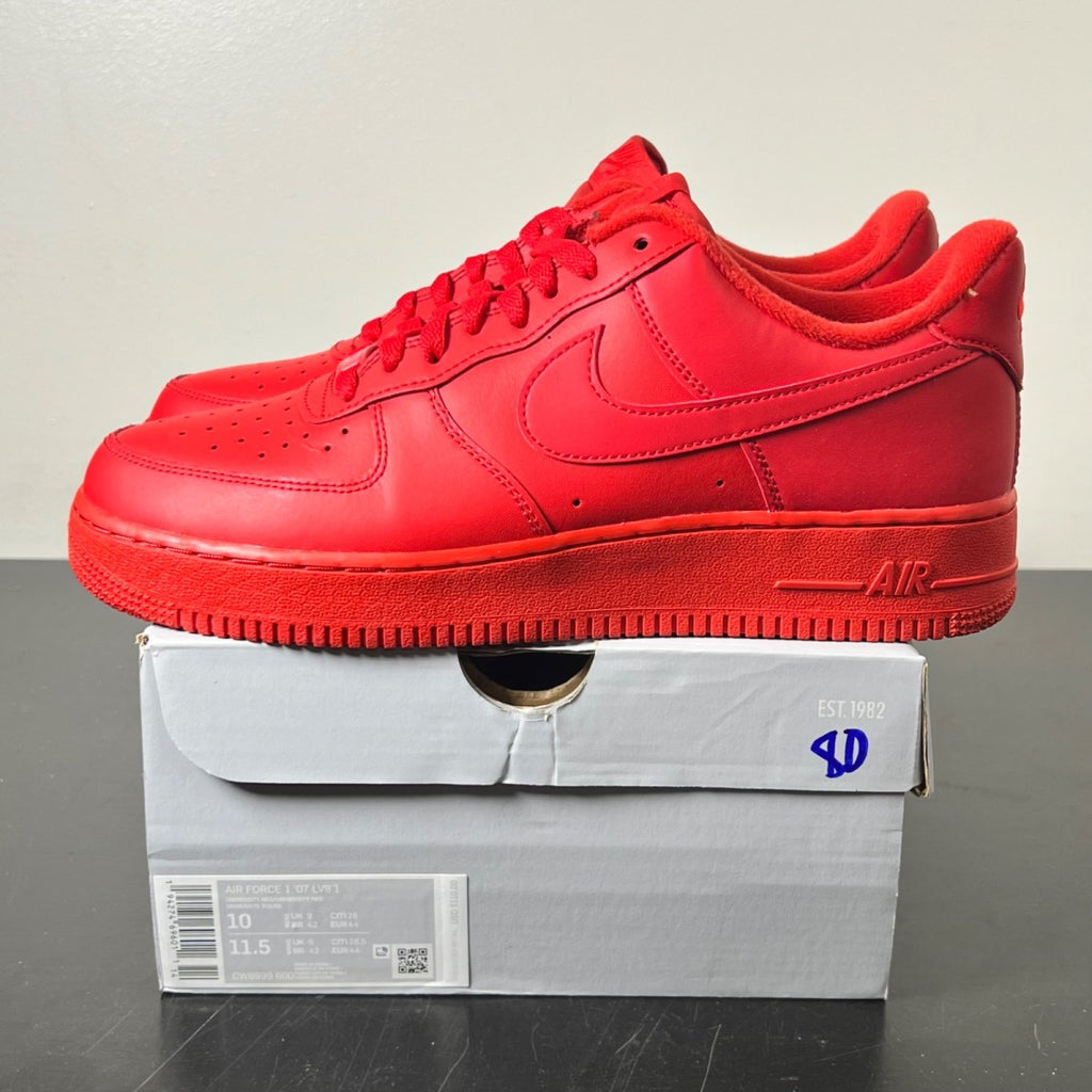Nike Air Force 1 Low Triple Red 10 (Lightly Worn Pre-Owned)NikeUniversity Red/University Red - Image 3