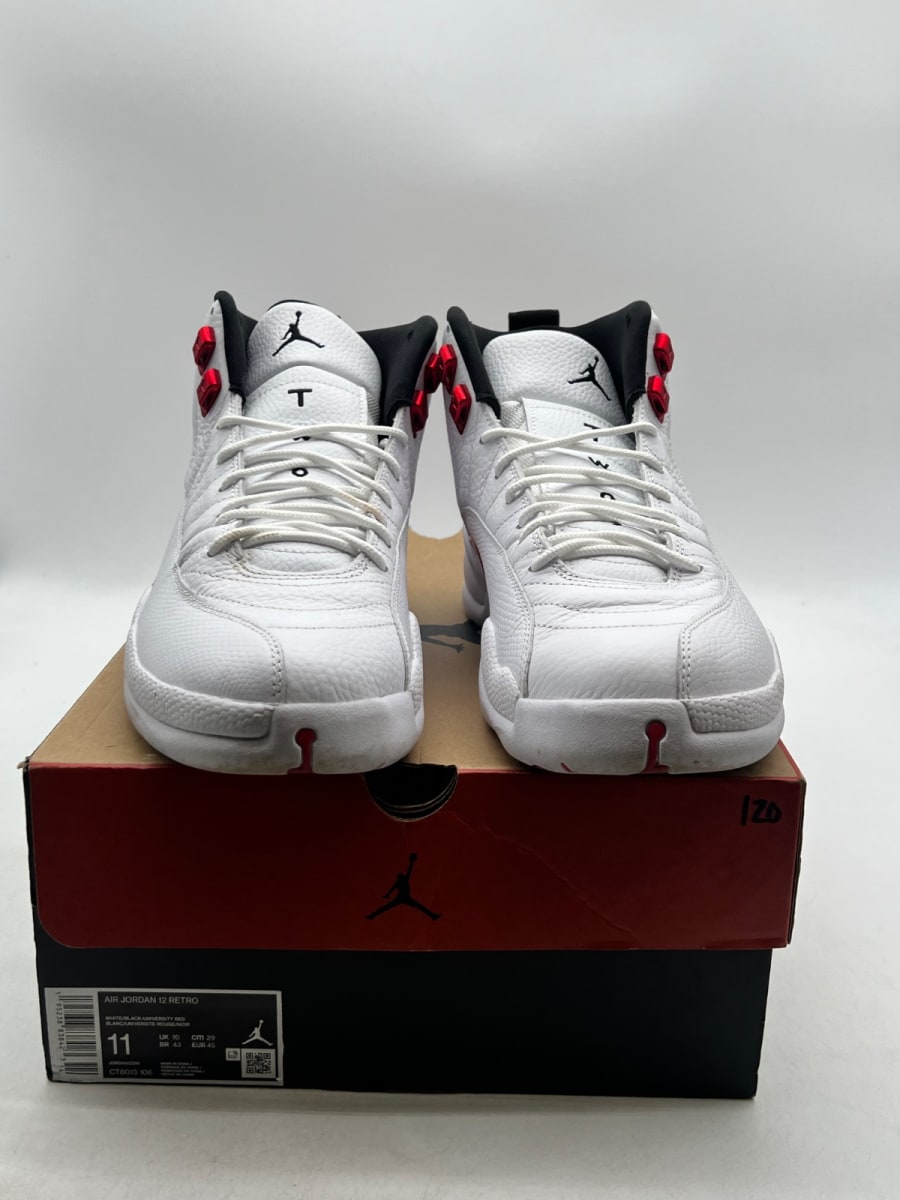 Jordan 12 Retro Twist 11 (Lightly Worn Pre-Owned)JordanWhite/Black-University Red - Image 2