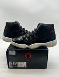 Jordan 11 Retro 72-10 9.5 (Moderately Worn Pre-Owned)JordanBlack/Gym Red-White-Anthracite - Image 1