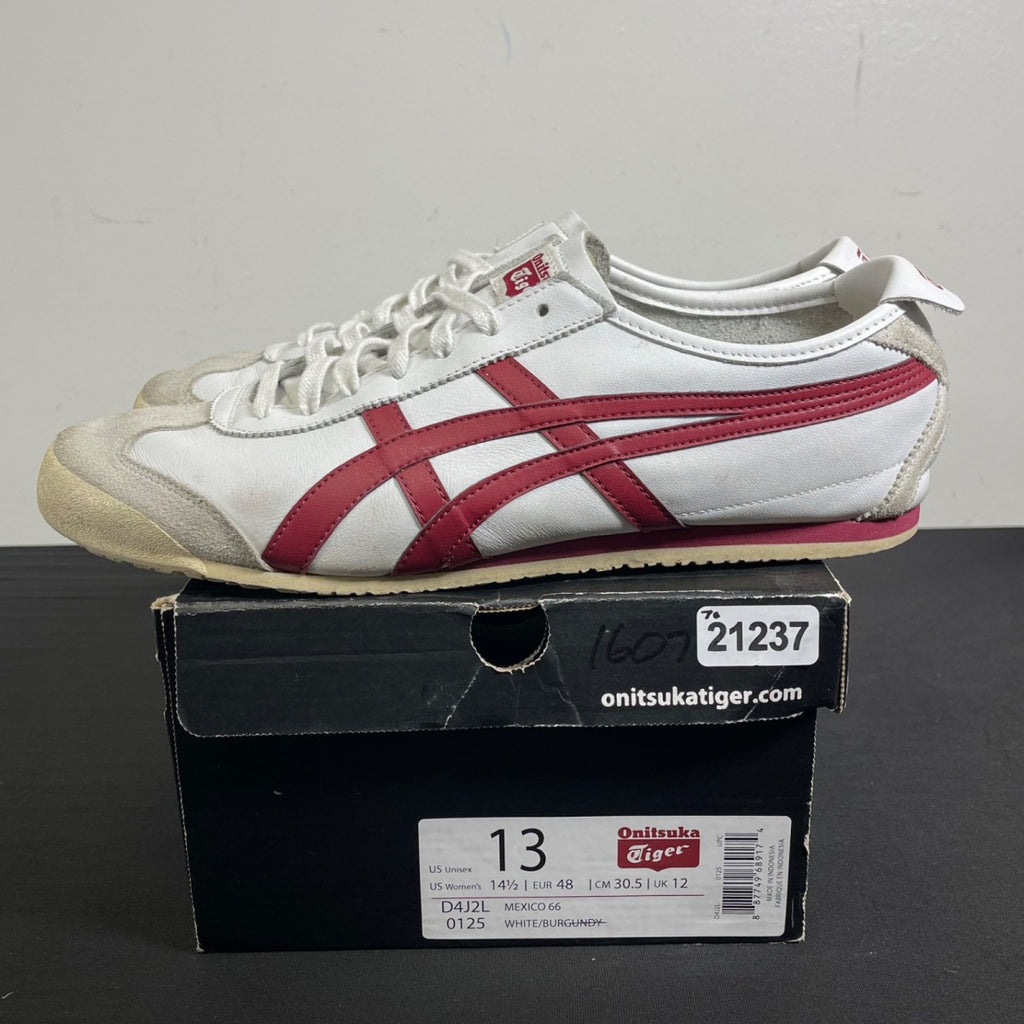 Onitsuka Tiger Mexico 66 White Burgundy 13 (Moderately Worn Pre-Owned)ASICSWhite/Burgundy - Image 3
