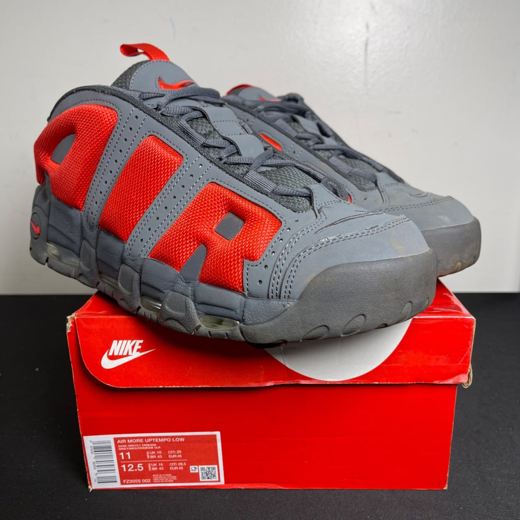 Nike Air More Uptempo Low Dark Grey Light Crimson (Size 11) - aux