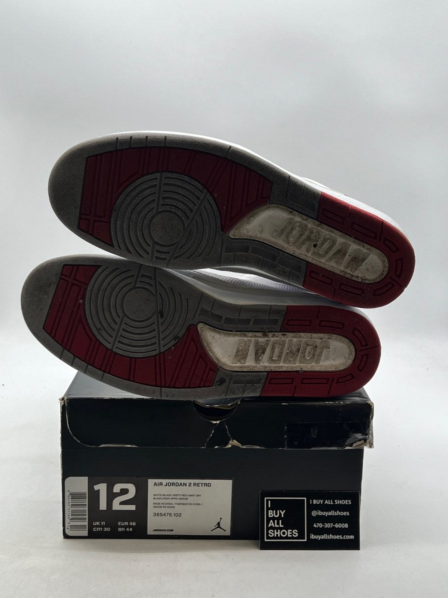 Jordan 2 Retro White Red (2014) 12 (Moderately Worn Pre-Owned) - Image 8