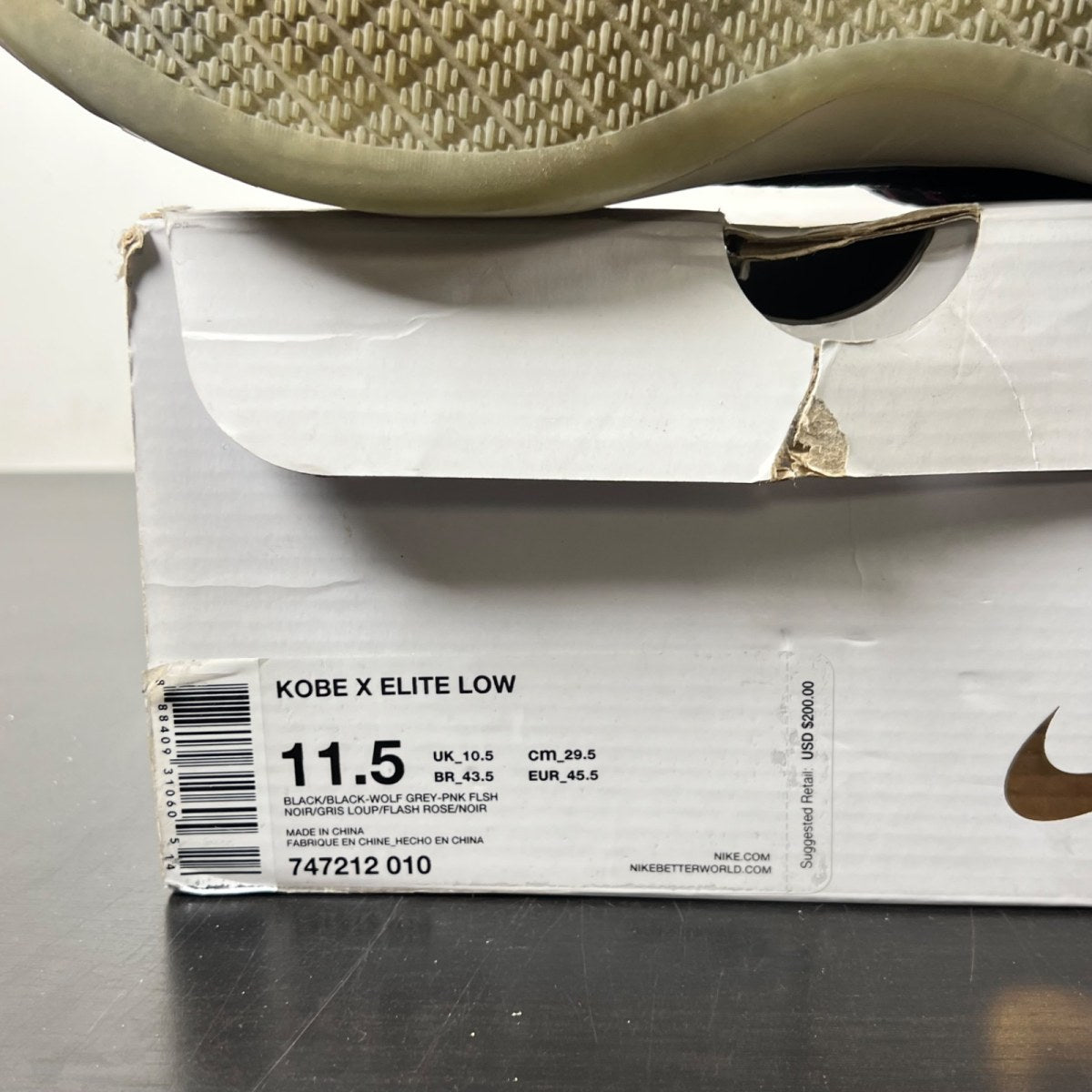 Nike Kobe 10 Elite Mambacurial 11.5 (Moderately Worn Pre-Owned)NikeBlack/Black-Wolf Grey-Pink Flash - Image 6