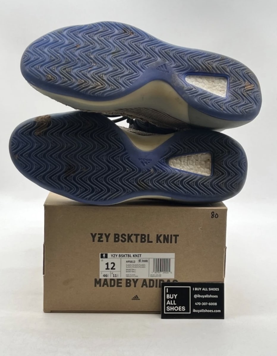 adidas Yeezy BSKTBL Knit Slate Azure 12 (Moderately Worn Pre-Owned)adidasSlate Azure/Black - Image 8
