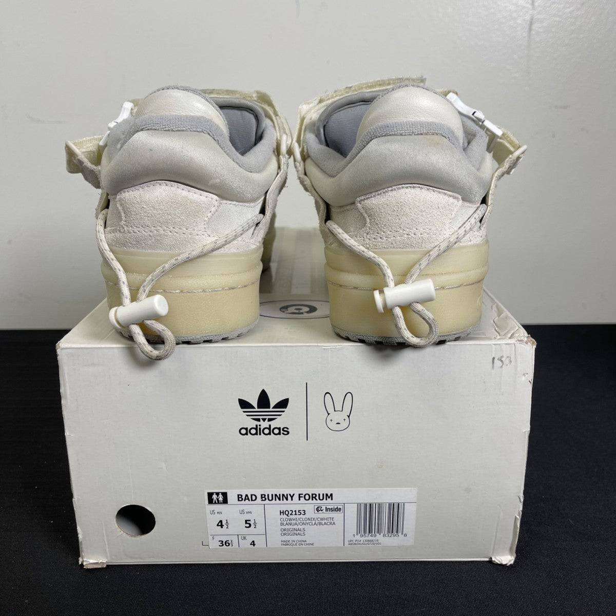 adidas Forum Buckle Low Bad Bunny Last Forum 5.5 (Moderately Worn Pre-Owned)adidasCloud White/Clear Onix/Chalk White - Image 4