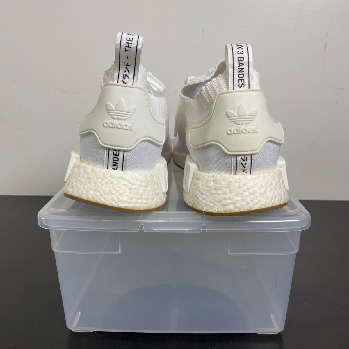 adidas NMD R1 Gum Pack White 13 (Moderately Worn Pre-Owned)adidasWhite/White/Gum - Image 4