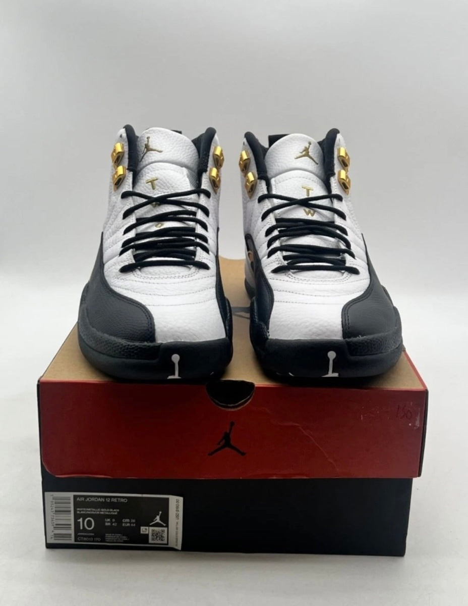 Jordan 12 Retro Royalty Taxi 10 (Lightly Worn Pre-Owned)JordanWhite/Black-Metallic Gold - Image 2