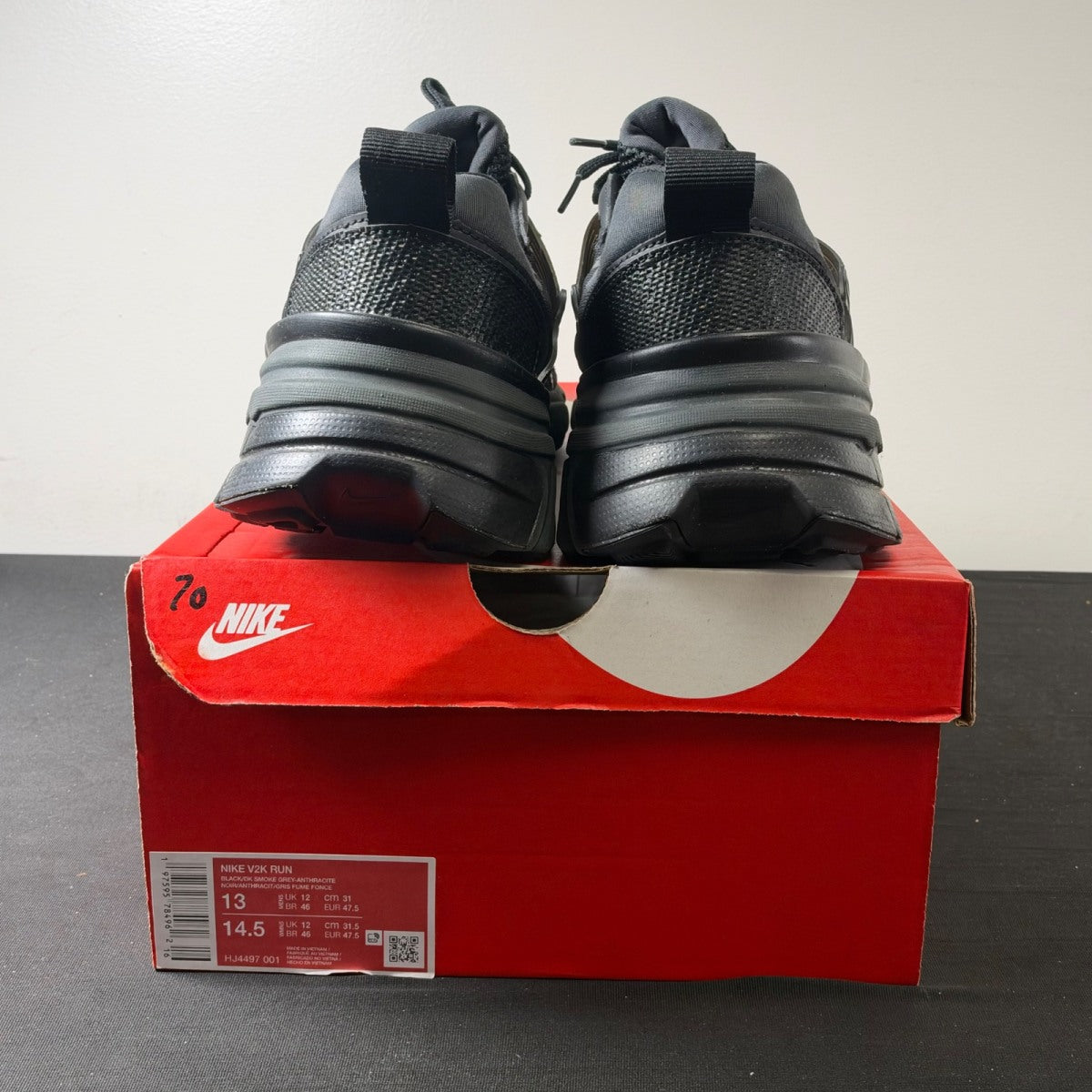 Nike V2K Run Black Dark Smoke Grey (Size 13) - Image 5