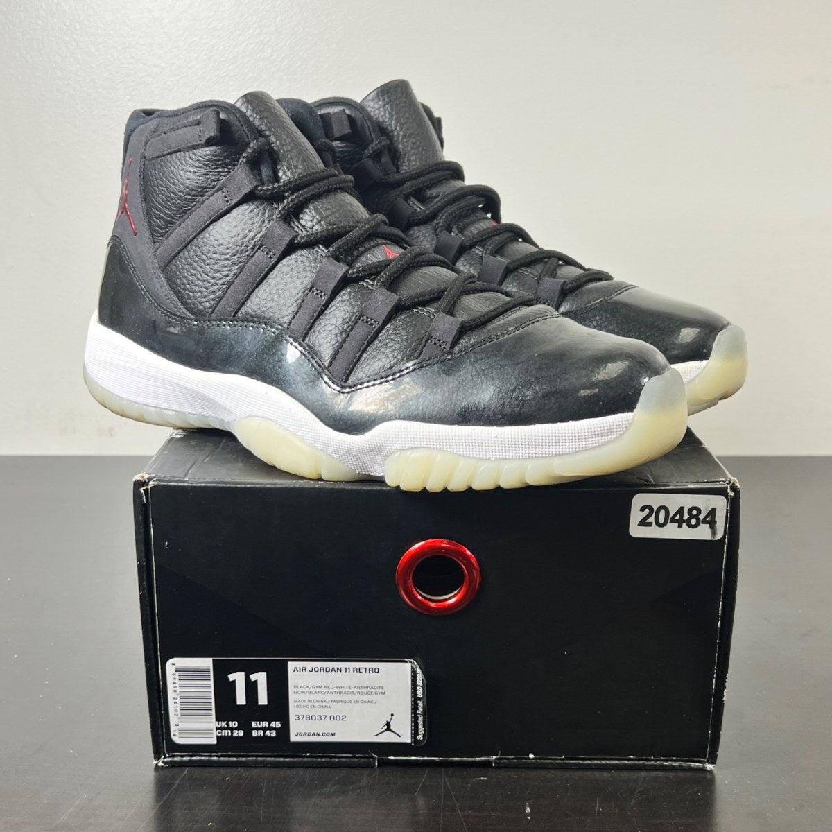 Jordan 11 Retro 72-10 11 (Lightly Worn Pre-Owned)JordanBlack/Gym Red-White-Anthracite - Image 1