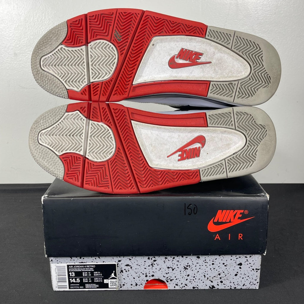 Jordan 4 Retro Fire Red (2020) 13 (Moderately Worn Pre-Owned)JordanWhite/Black-Tech Grey-Fire Red - Image 5