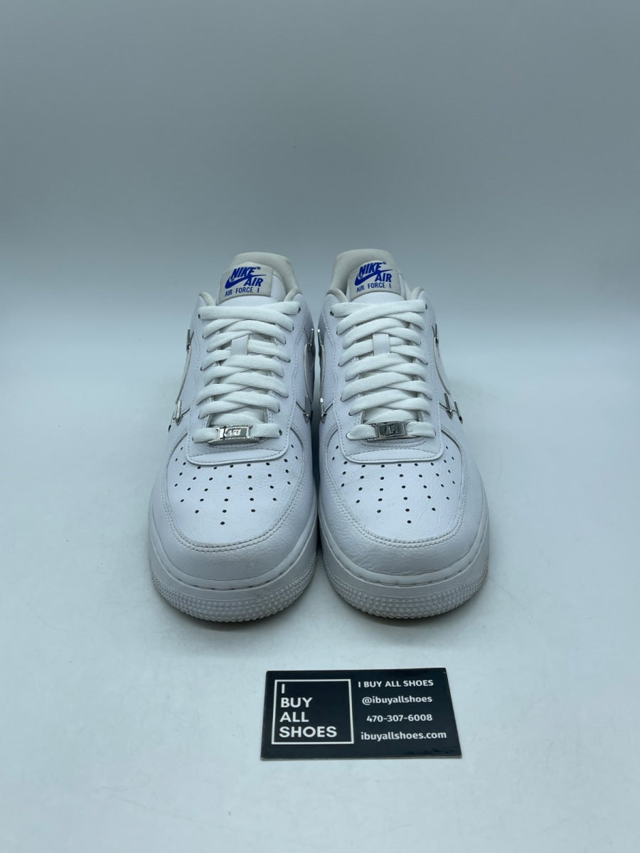 Nike Wmns Air Force 1 '07 LX 'Sisterhood - White Metallic Silver' 10 (Moderately Worn Pre-Owned) - Image 2