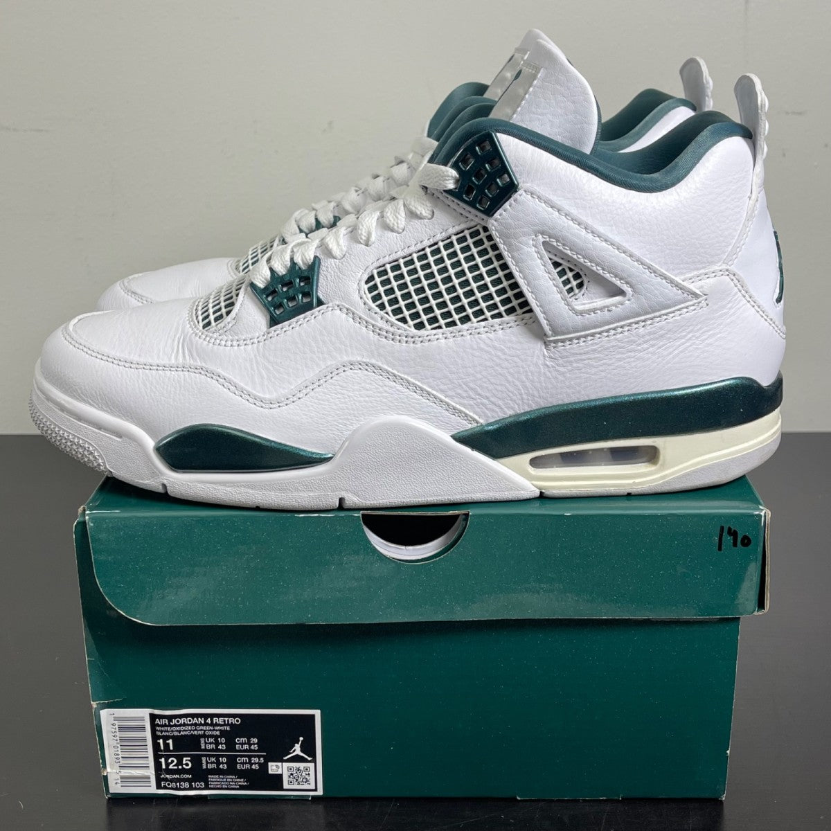 Jordan 4 Retro Oxidized Green 11 (Moderately Worn Pre-Owned)JordanWhite/Oxidized Green/White/Neutral Grey - Image 3